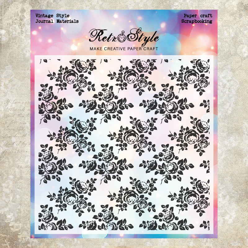 Transparent Silicone Stamp – Retro Background Rose & Wood Grain, 8 Options - ViktaShop