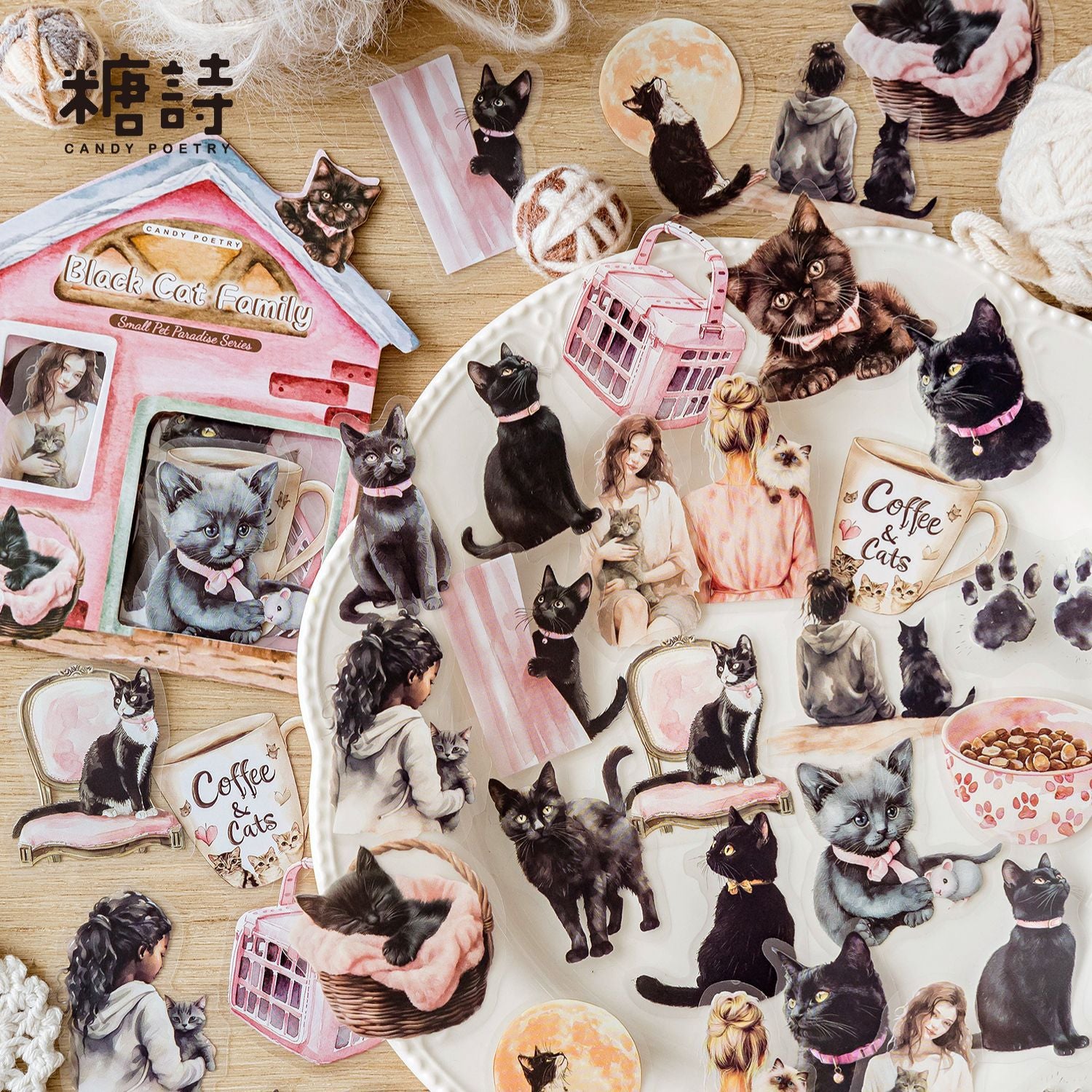 Sugar Poetry Pet White Ink Sticker Pack 6 Types 20 psc