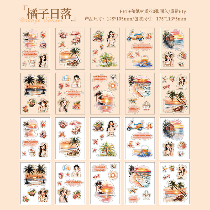 Dark Phantom Little Lucky Series Home Daily  Material Stickers  Book 20 Sheets 4 Styles