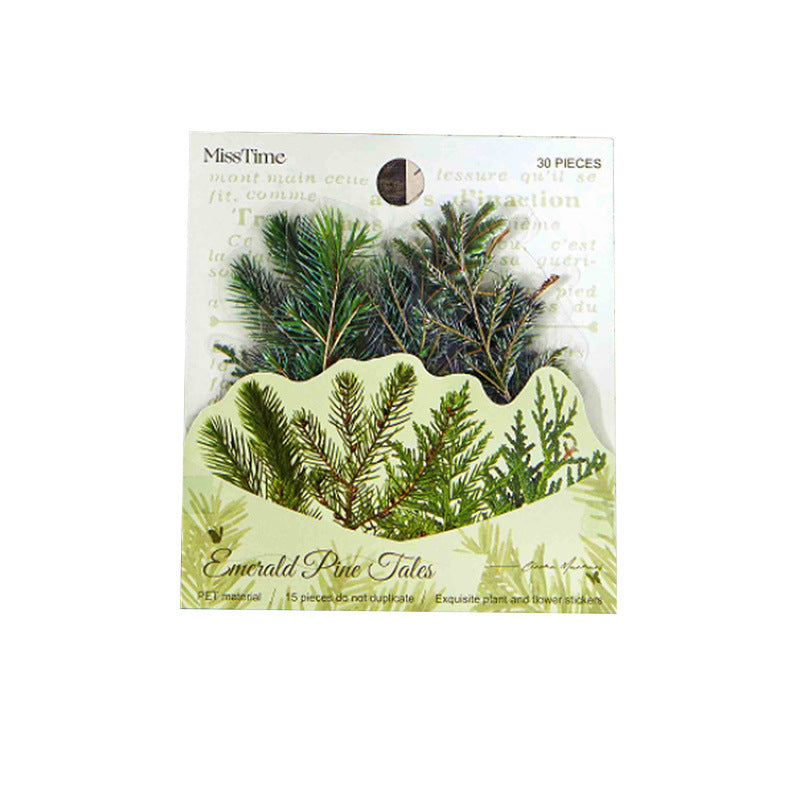 PET hot stamping stickers plant language poetry series 30 psc