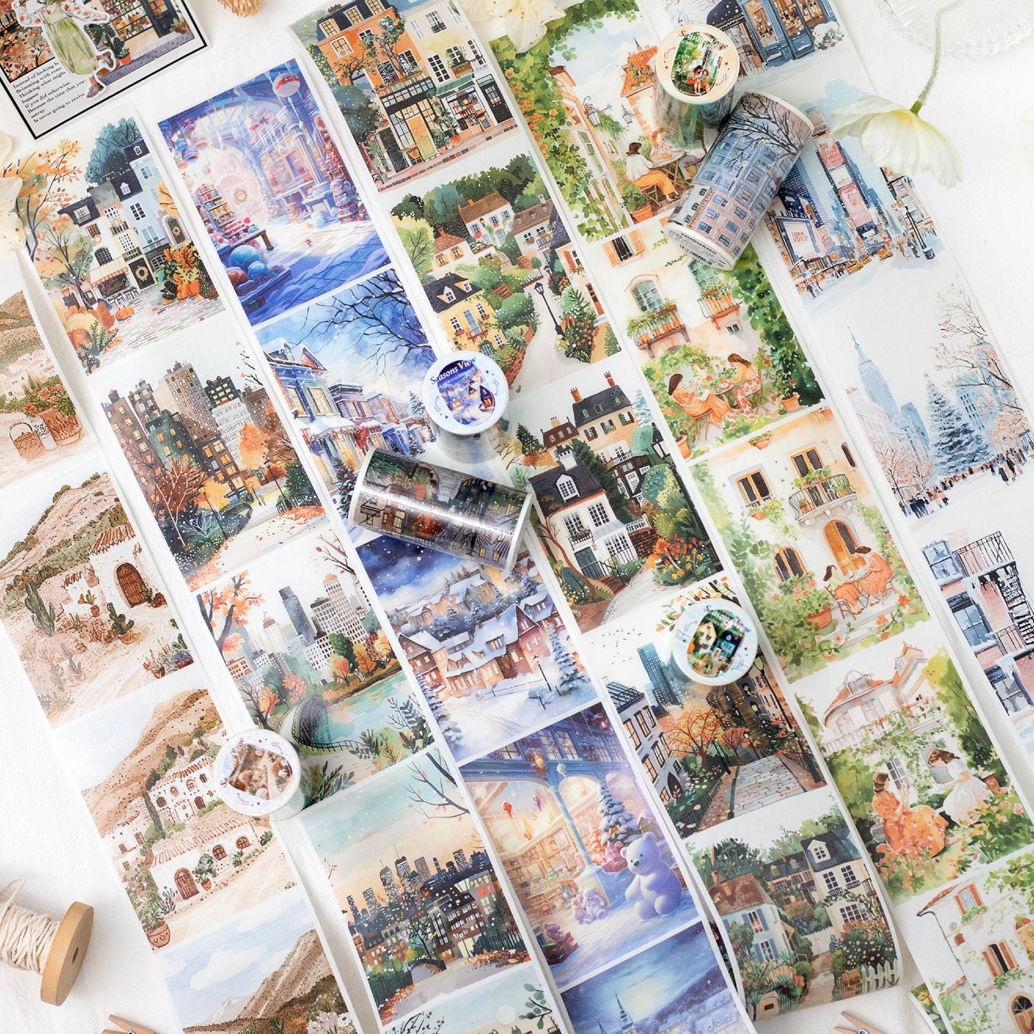 Twilight Washi Tape – Memories of the Journey, World Scenery, 2m - ViktaShop