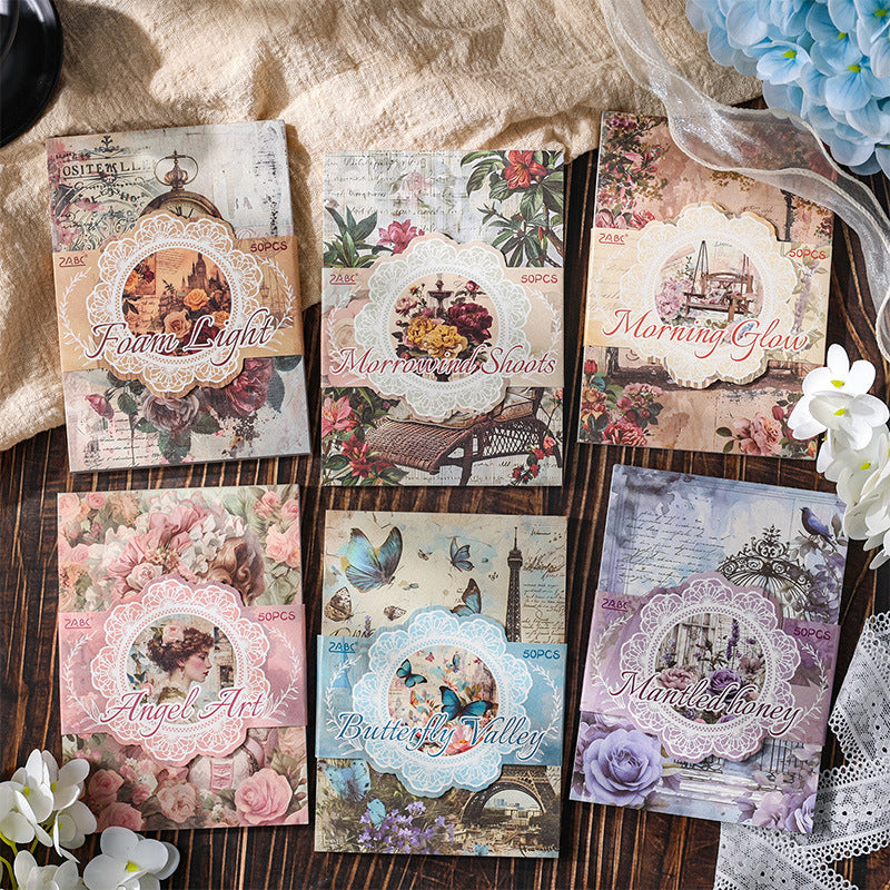 Retro Material Paper - Non-Sticky Collage Sheets - ViktaShop