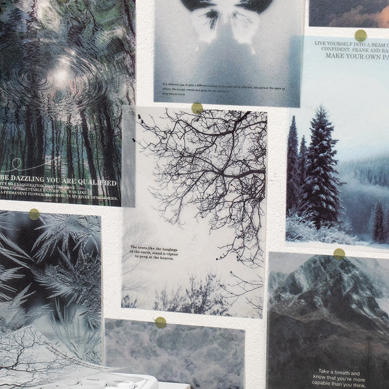 Acid Paper Pack – Brook Mountain Snow Series, Ins Style Collage Base Paper, 20 Sheets - ViktaShop