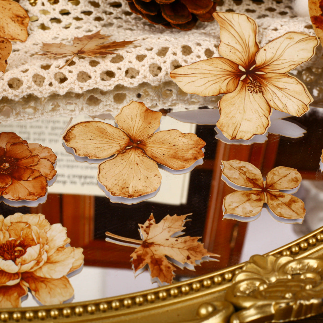 Hard Card Adhesive Paper – Stained Flower Series, 4 Options - ViktaShop