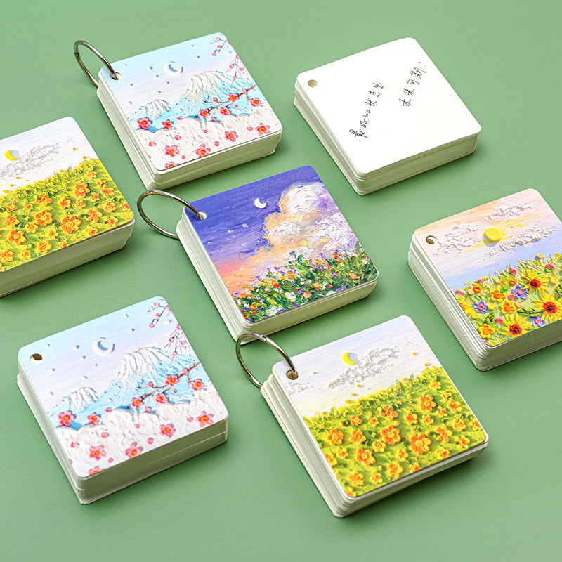 Oil Painting Scenery Loose-Leaf Notepad with Iron Ring, 4 Options - ViktaShop