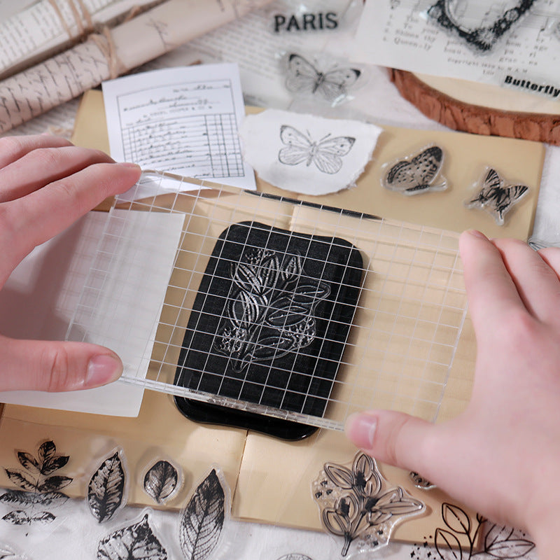 Transparent Retro Silicone Stamp Set – DIY English & Plant Designs - ViktaShop