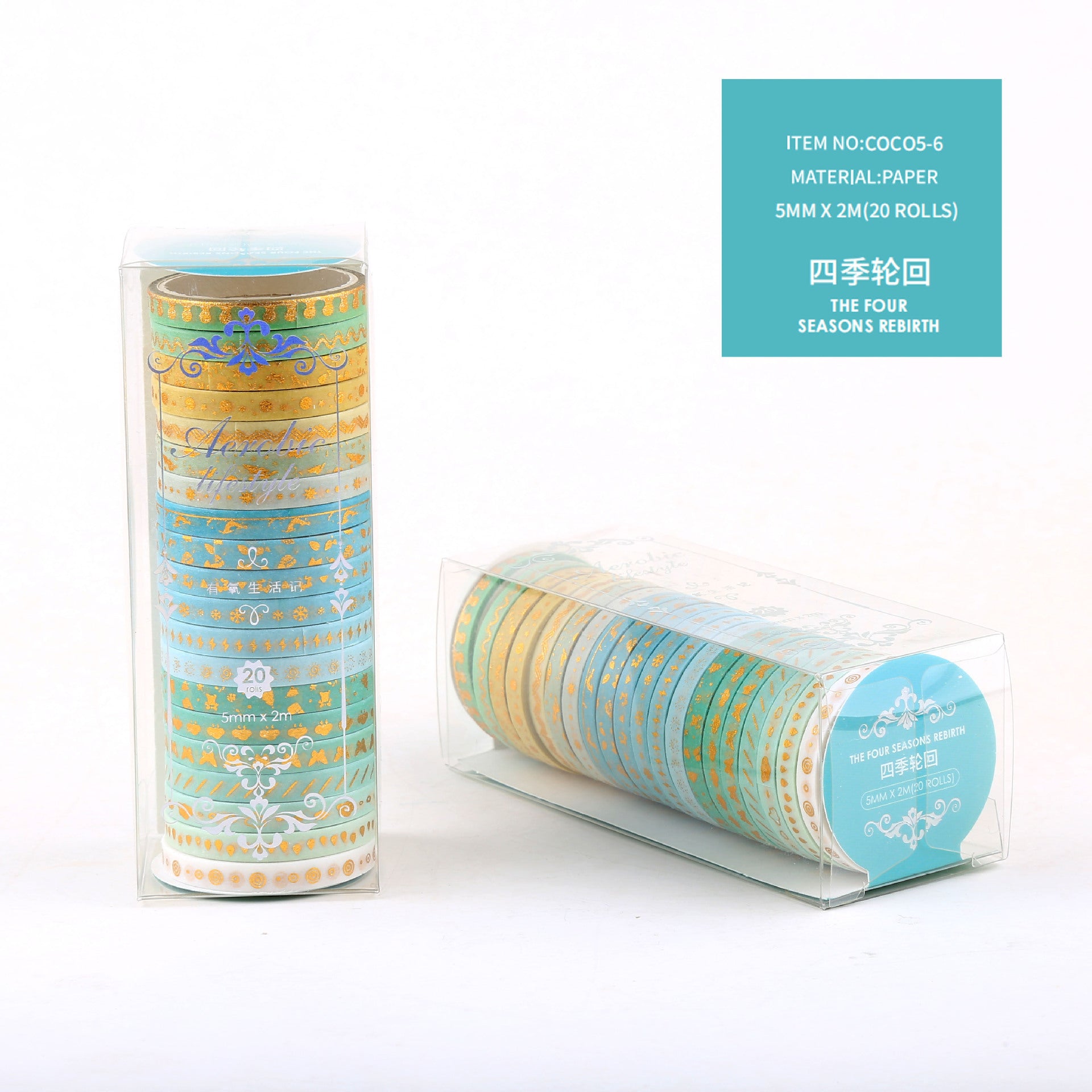 Aerobic Life Series Bronzing Paper Tape – 20 Rolls - ViktaShop