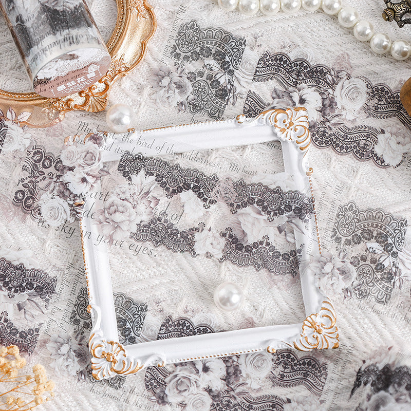 Shadow Silk Lace Tape – Transparent PET DIY Journal Frame Sticker - ViktaShop