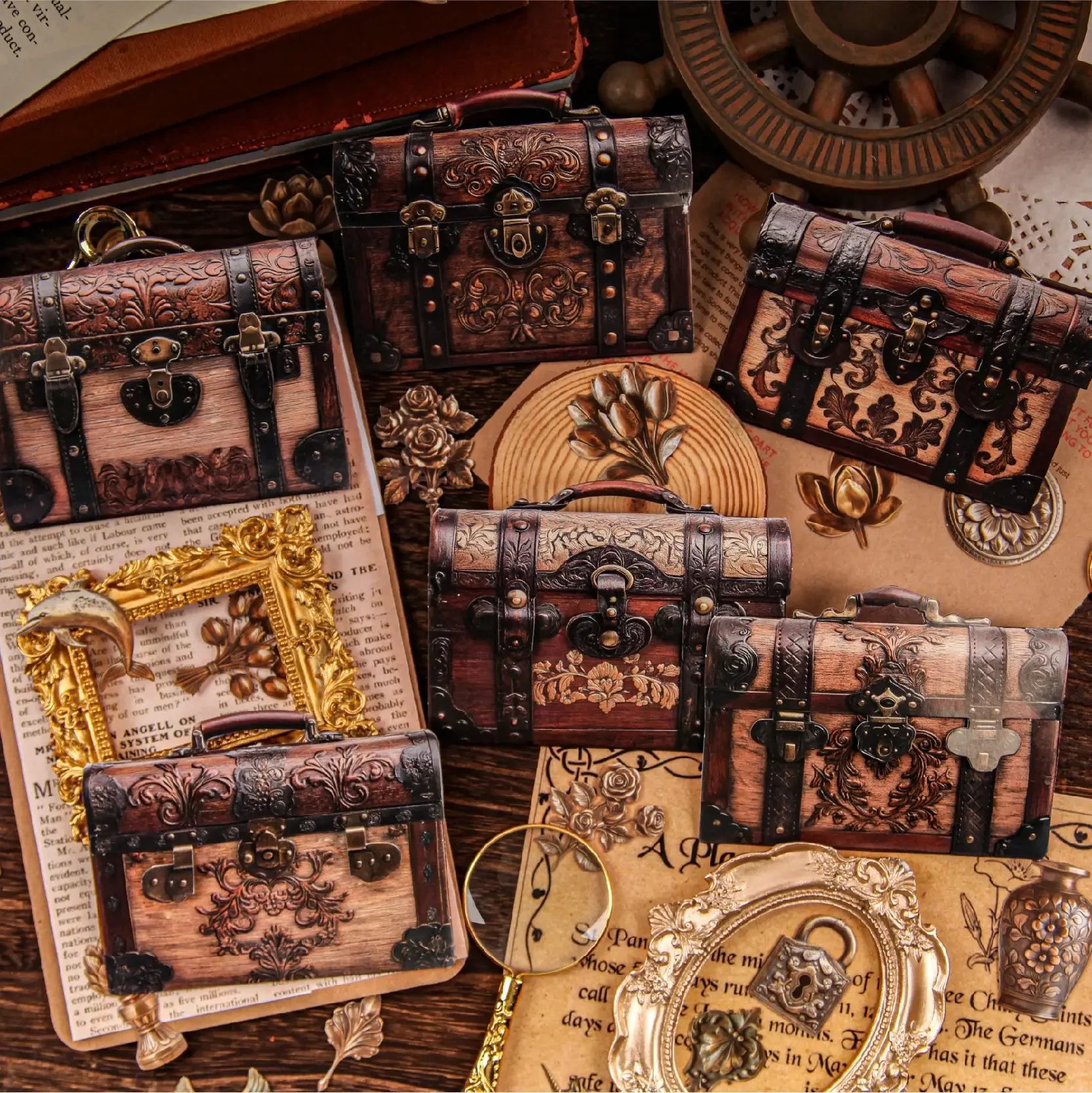 Retro Story Waterproof Sticker Pack – Antique Objects, Vintage Scrapbooking Materials - ViktaShop