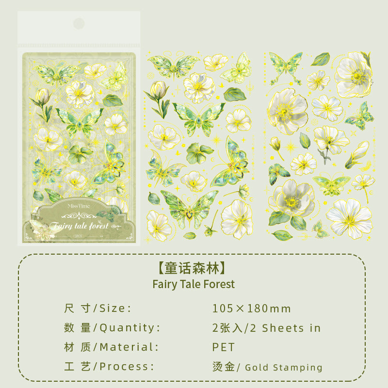 Light  Butterfly  Sticker Paper 6 Types 2 Sheets