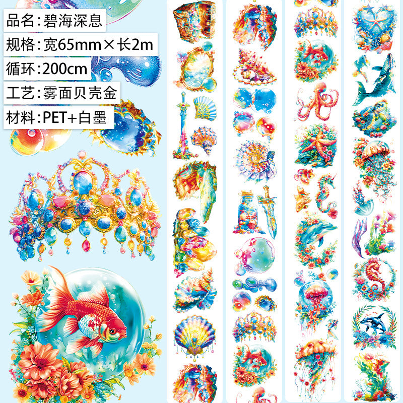 Cloud Flower PET Tape – Wave, Island, Girl Character Series - ViktaShop