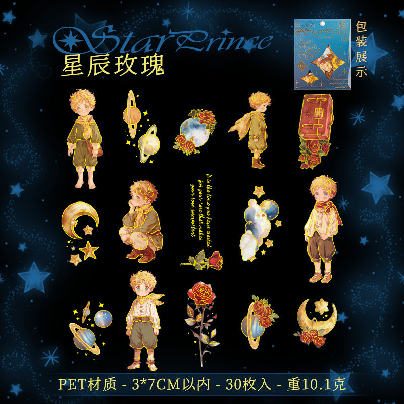 Leisure Star Traveler Series pet gold-stamped sticker pack 30 pieces 4 types