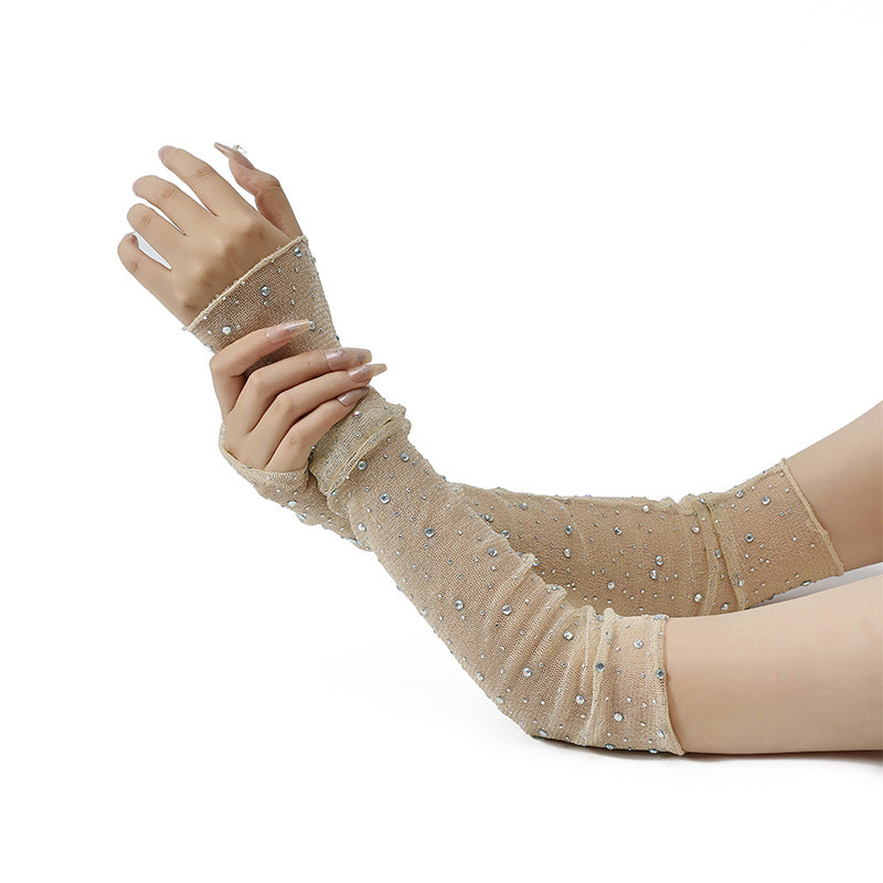 Long Lace Gloves – Fingerless Mesh Gloves for Scrapbooking & DIY Projects - ViktaShop