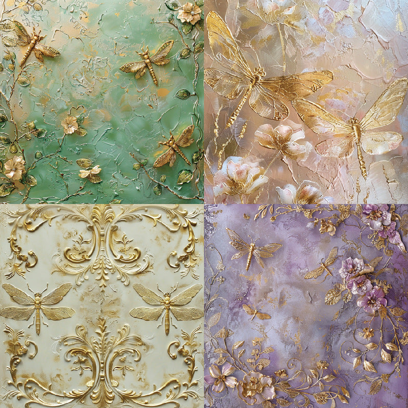 Dragonfly Background Paper – Single-Sided, 24 Sheets - ViktaShop