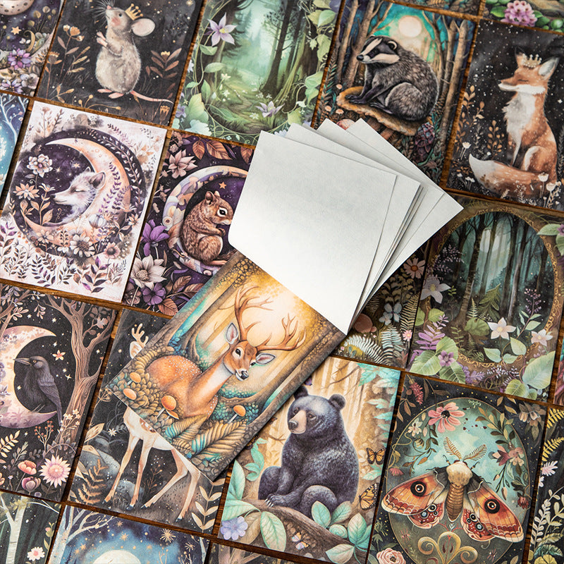 Night Forest Series Retro Material Book 6 Styles 30 sheets