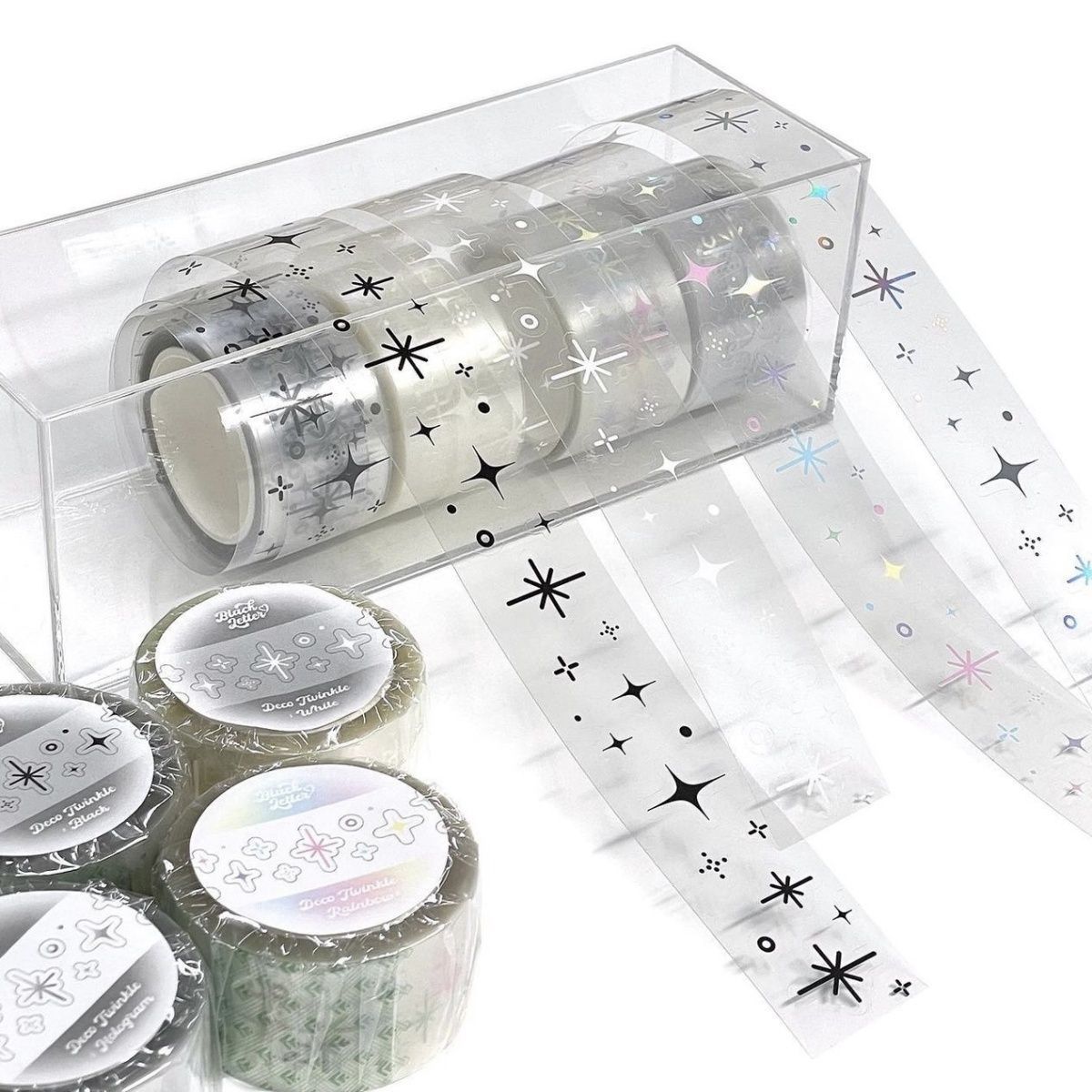 Korean PET Decorative Tape Roll – Star & Hot Silver Accents, 5m - ViktaShop