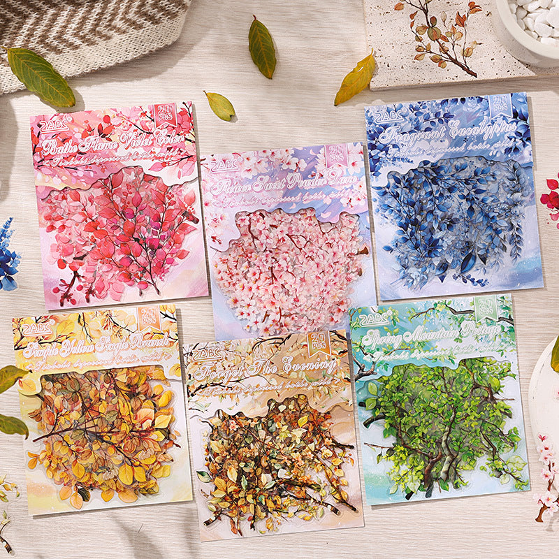 PET Sticker Pack - Plant & Flower Theme, 20 Pcs - ViktaShop