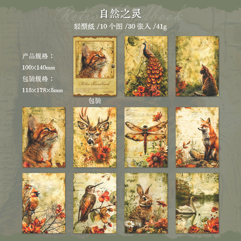Junk Journal Paper - Retro Manual Series, 30 Pcs - ViktaShop