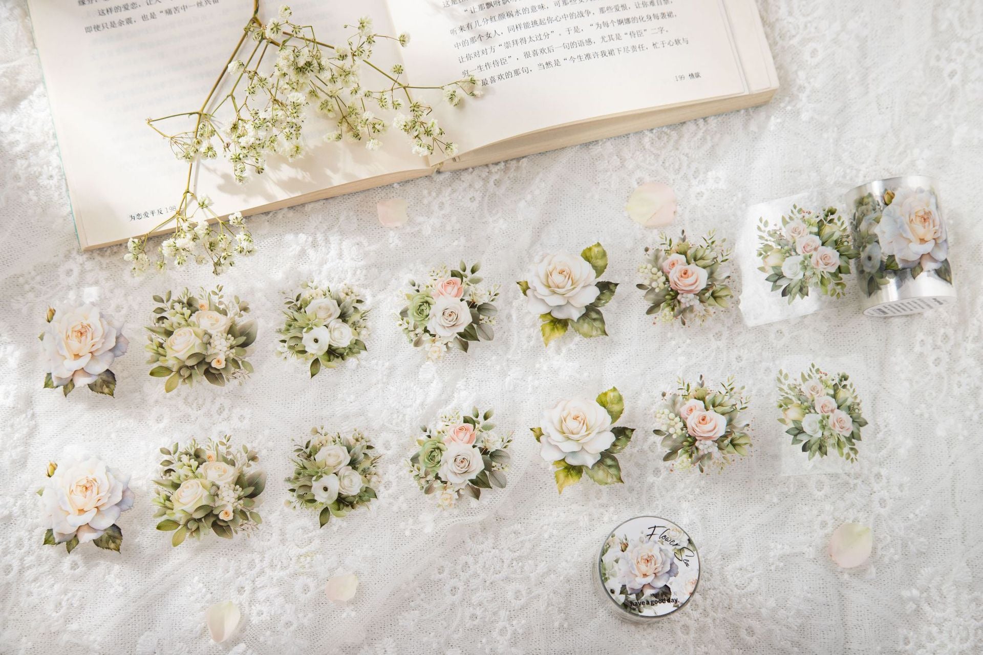 Vintage Flower PET Tape for Scrapbooking - ViktaShop