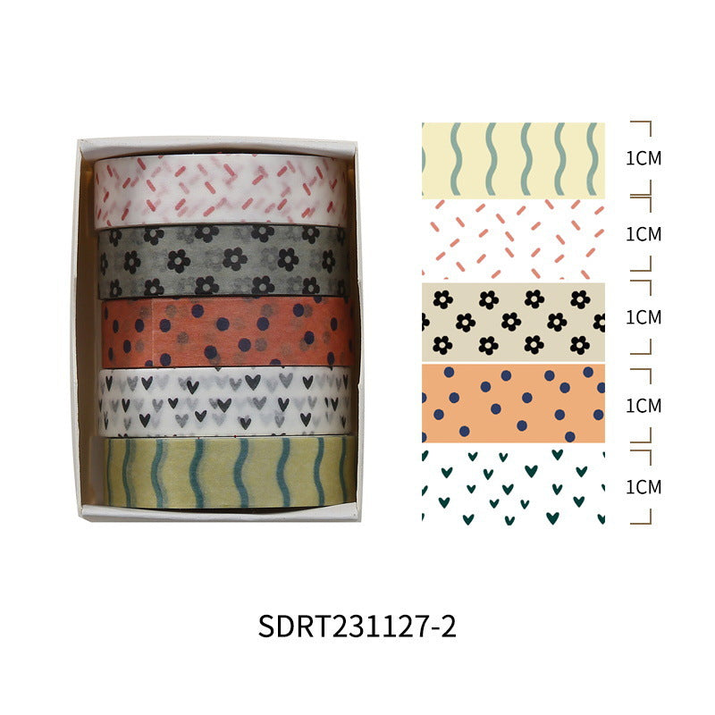 Salt Sunseeker Series – Retro Style Paper Washi Tape Set, 2m - ViktaShop