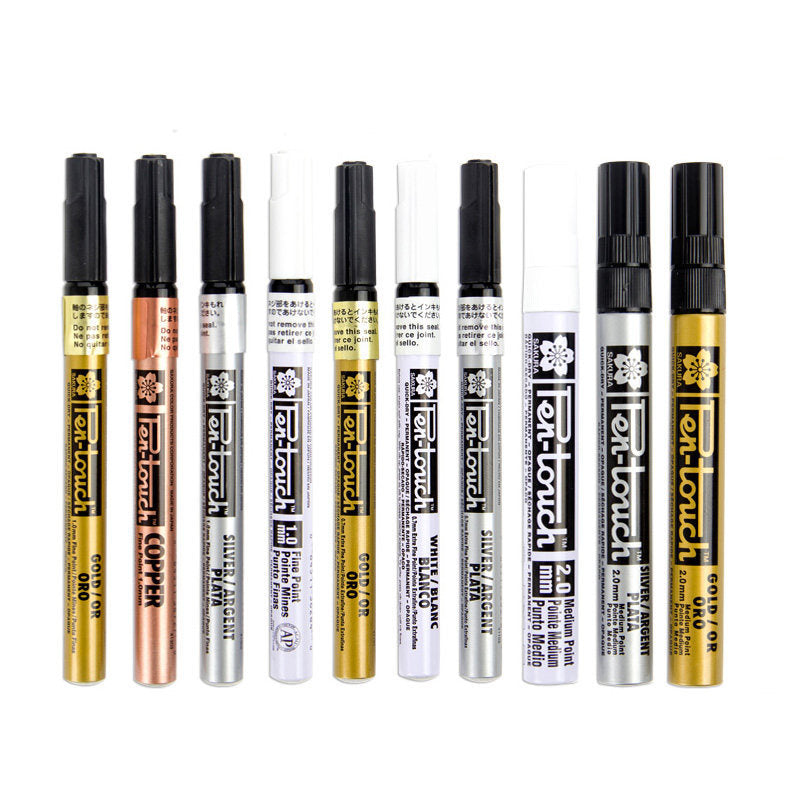Cherry Blossom White, Gold & Silver Paint Marker Set – High Gloss Art Pens - ViktaShop