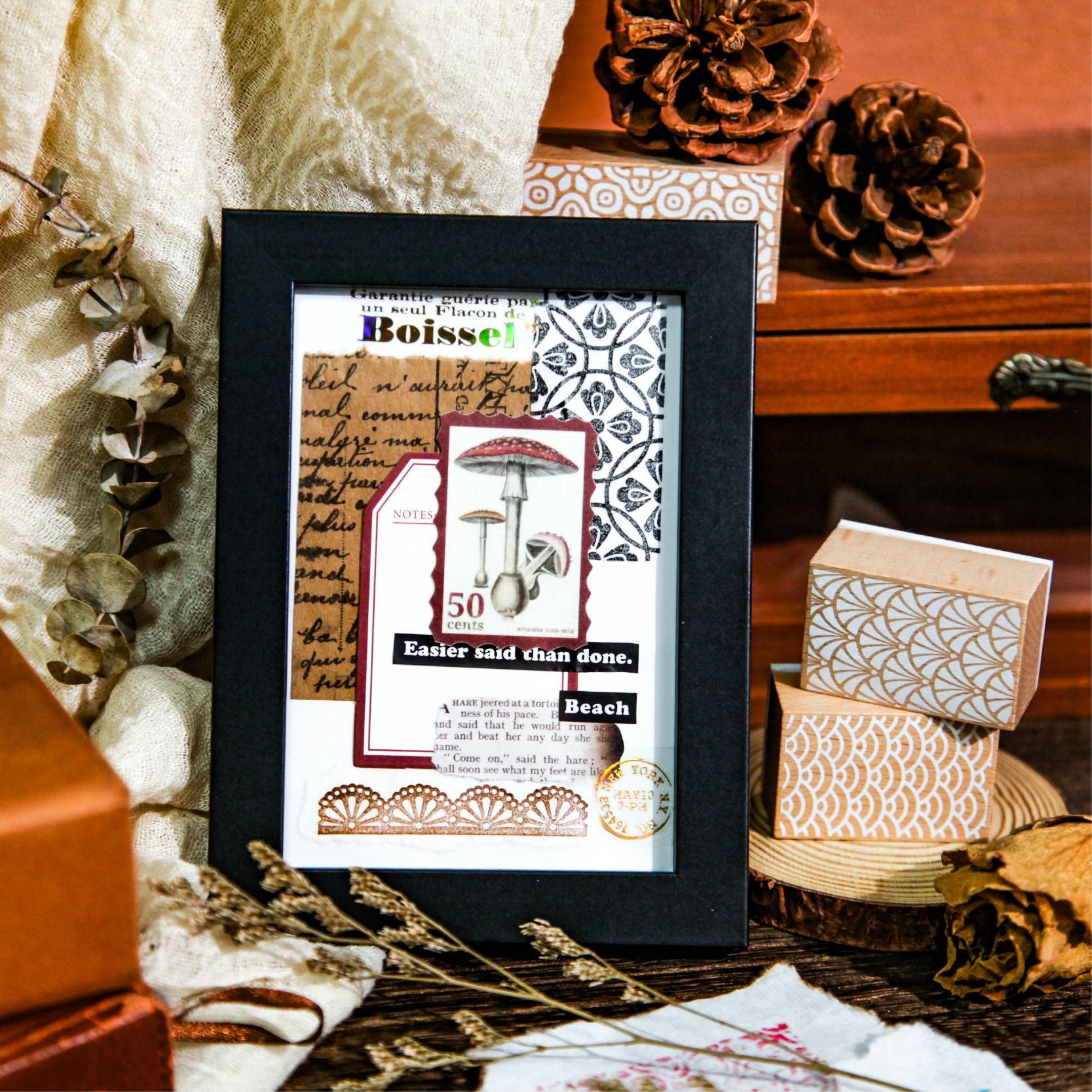 Wooden Hand Account Seal – Yee Pattern DIY Stamp, 6 Options - ViktaShop
