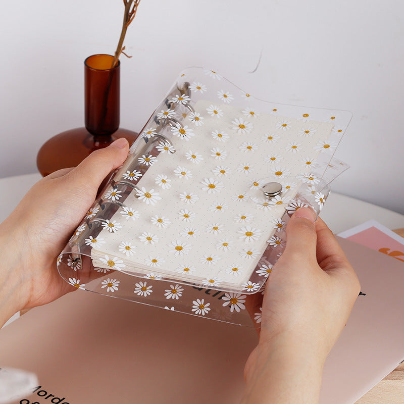 A6/A7 Loose-Leaf Journal Notebook with Transparent PVC Cover – Cute Daisy Style - ViktaShop