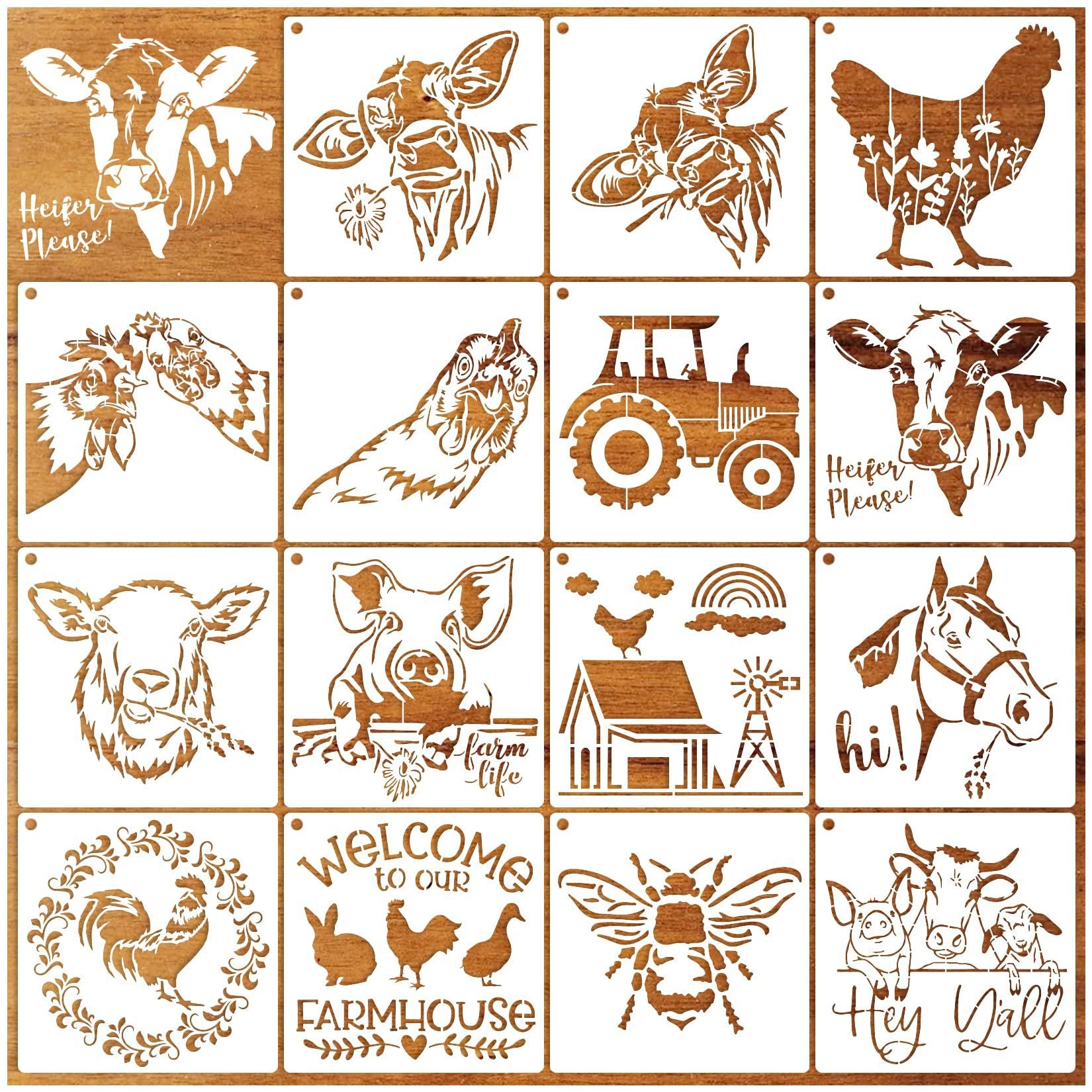 Butterfly & Farm Animal Stencil – Insect Cow DIY Template PET Material - ViktaShop