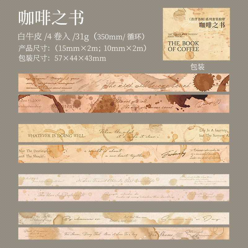 Former Book Pavilion Series – Retro Hand Account DIY Washi Tape, 2m - ViktaShop
