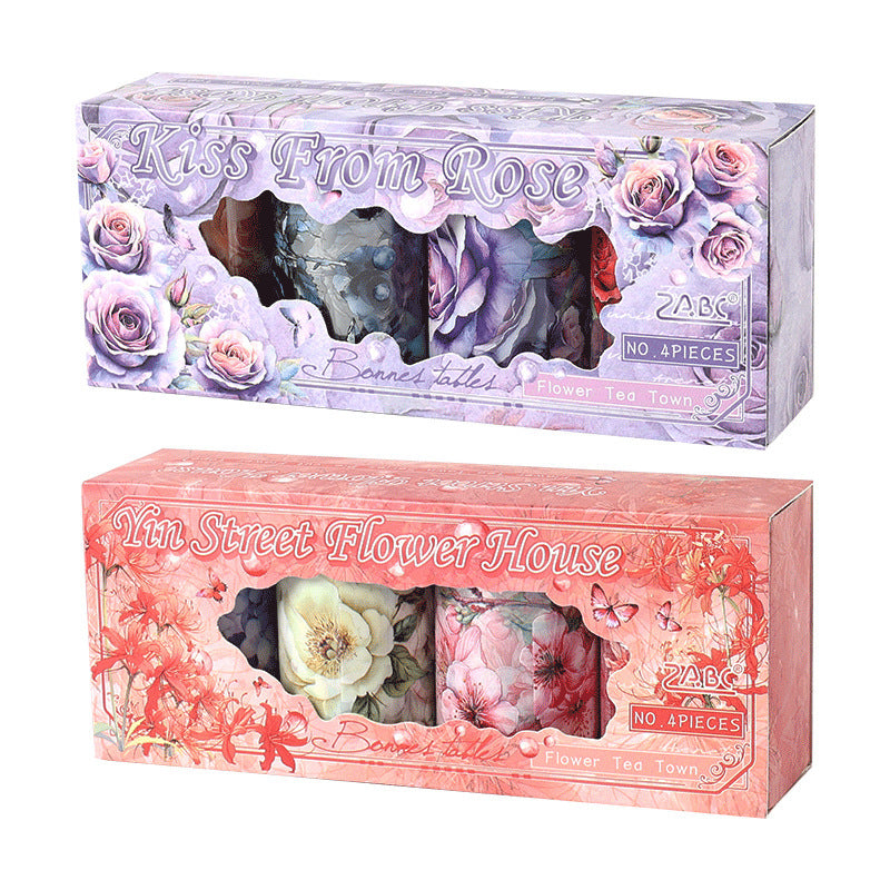 Flower Handbook DIY Material PET Tape Set 2 Options 4 Pcs