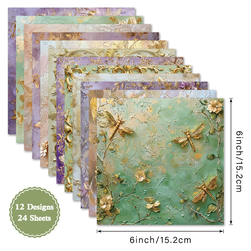 Dragonfly Background Paper – Single-Sided, 24 Sheets - ViktaShop