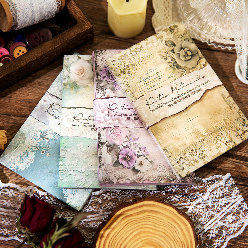Vintage Flowers Material Paper, 4 Options - ViktaShop
