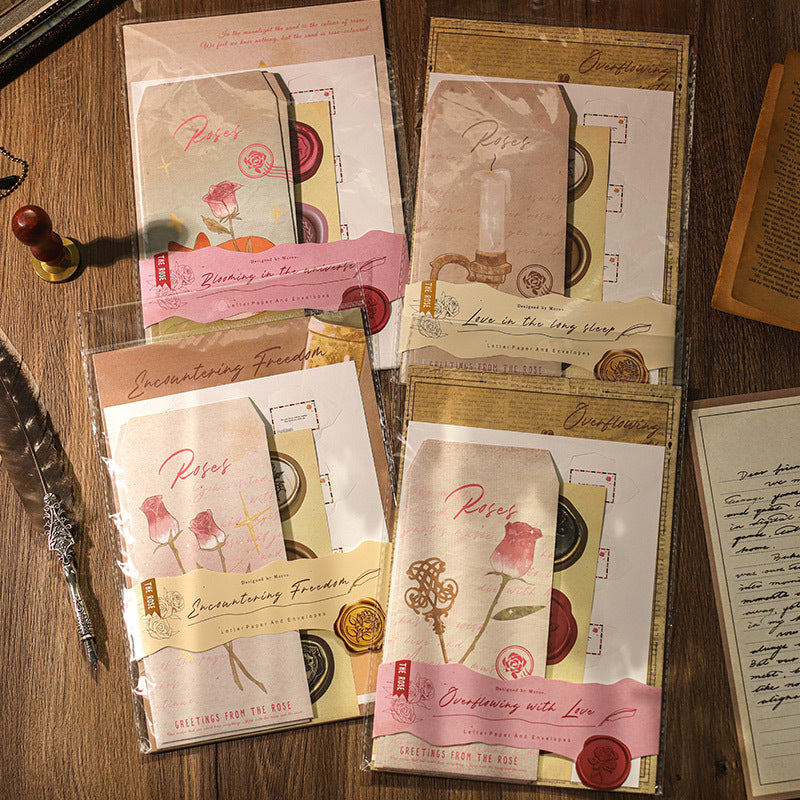 Stationery Set - Rose Greeting Series, 4 Options - ViktaShop