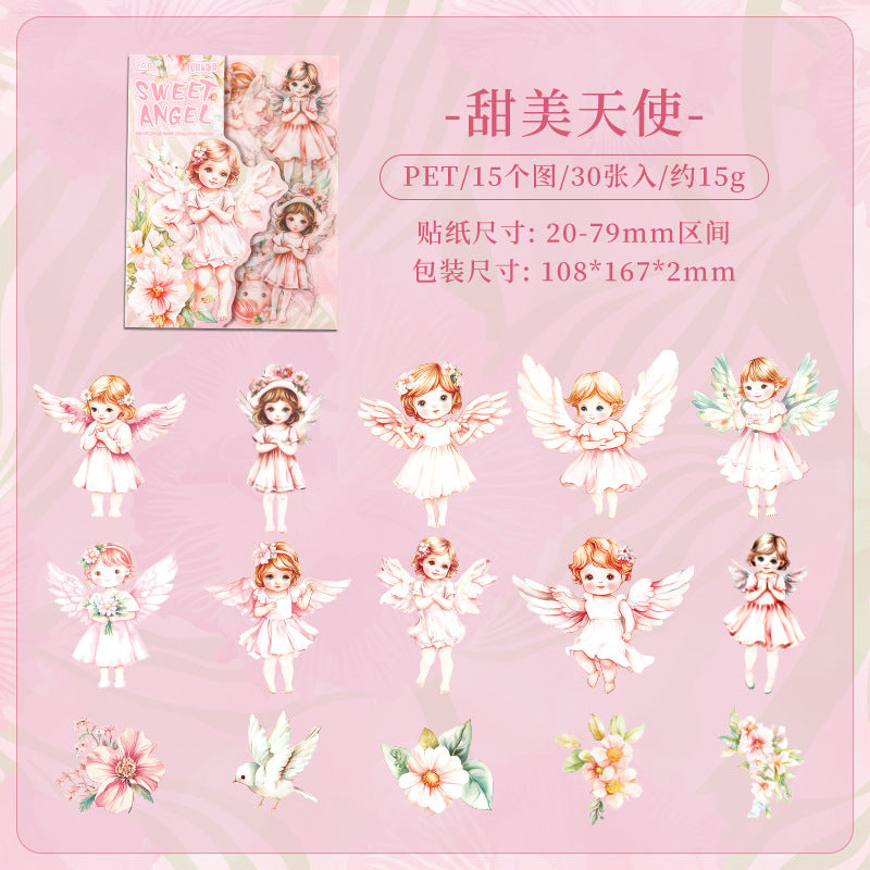Cloud Elf PET Stickers Angel Theme, 6 Options - ViktaShop