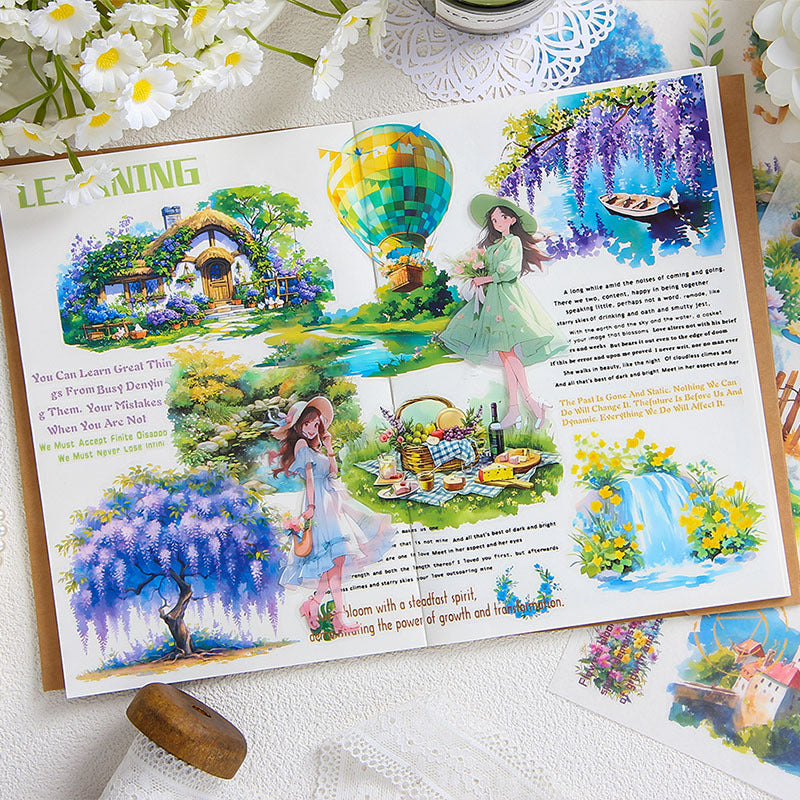 Transparent PET Waterproof Sticker Book - DIY Retro Diary Stickers, 4 Options - ViktaShop
