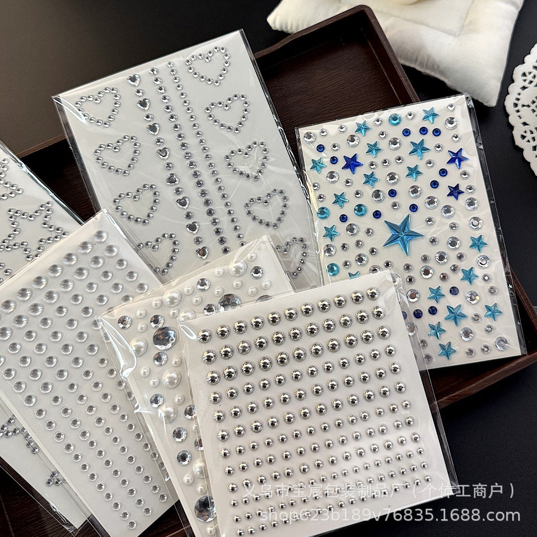 Love Star Rhinestone Stickers – 3D Heart & Bow, Girl Face Decoration - ViktaShop