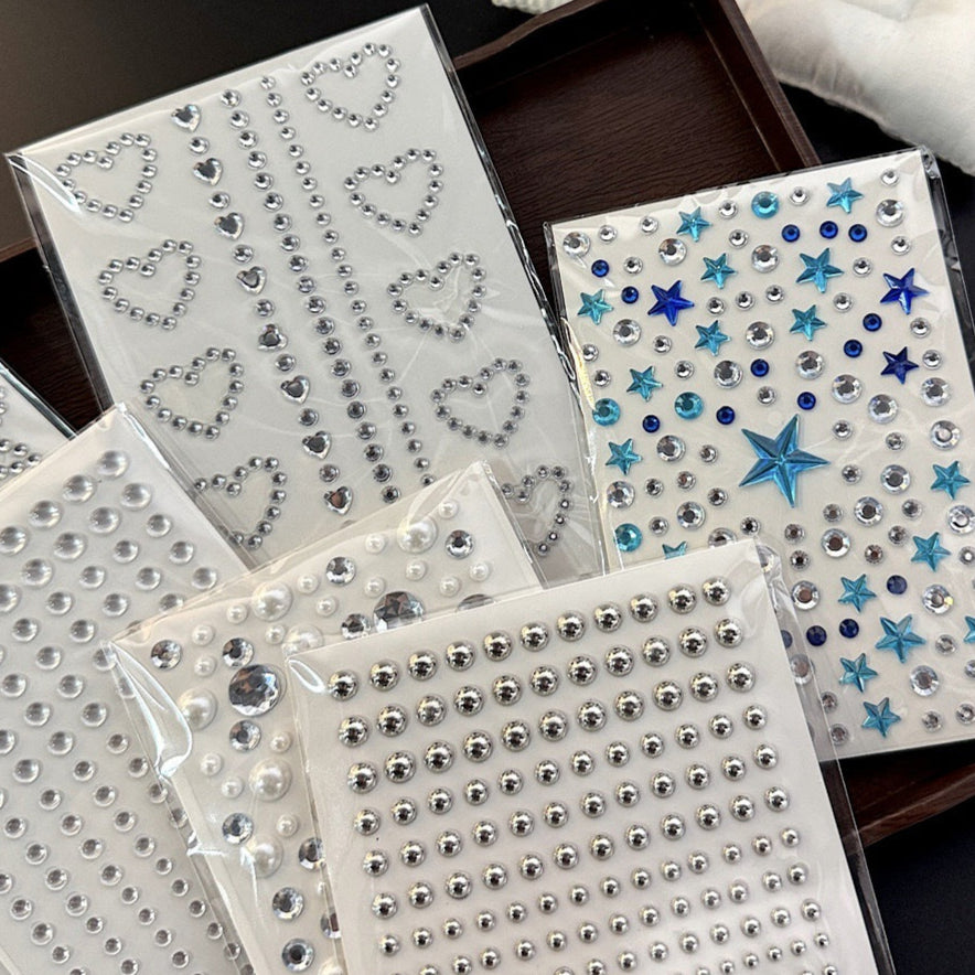 Love Star Rhinestone Stickers – 3D Heart & Bow, Girl Face Decoration - ViktaShop