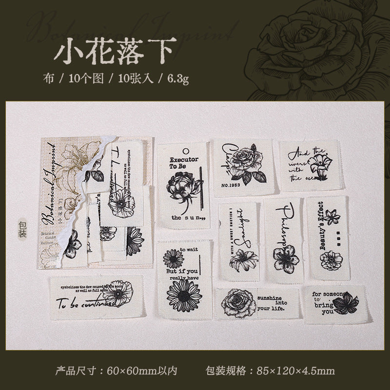 Botany imprint series plant theme fabric material 10 psc