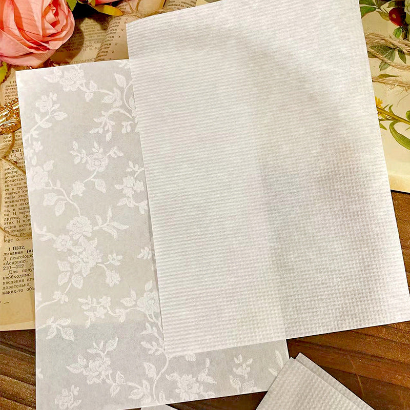 Transparent Rose Embossed Cotton Paper – Handmade, DIY, Scrapbooking - ViktaShop