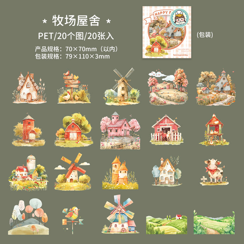 A Beautiful Day Landscaping PET Sticker Pack, 20 Pcs - ViktaShop