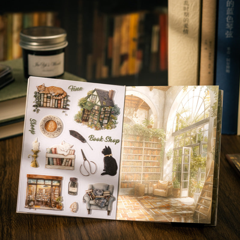 Book Theme PET stickers 10 sheets