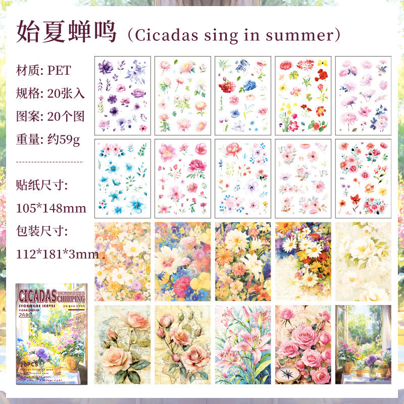 PET Sticker Book Garden Series, 4 Options - ViktaShop
