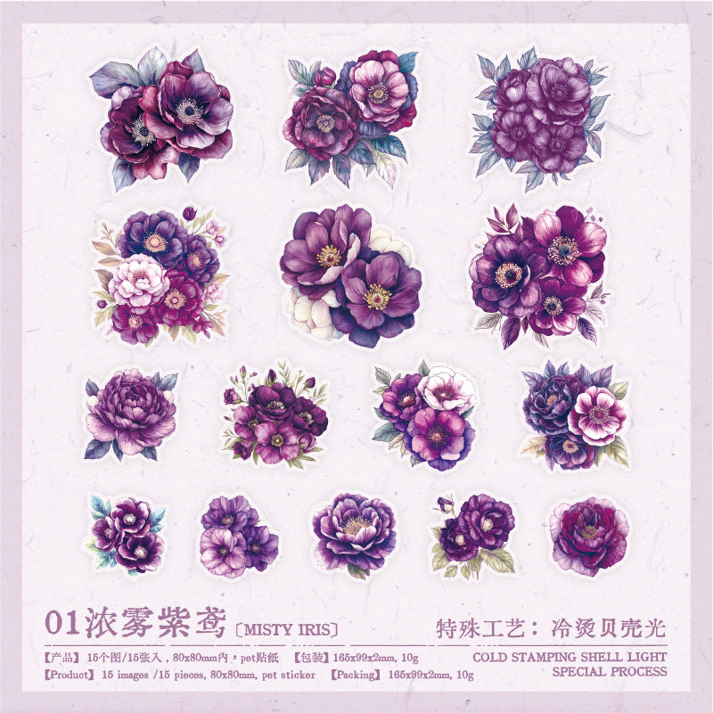 Seasons Flowers Series PET Stickers - ViktaShop