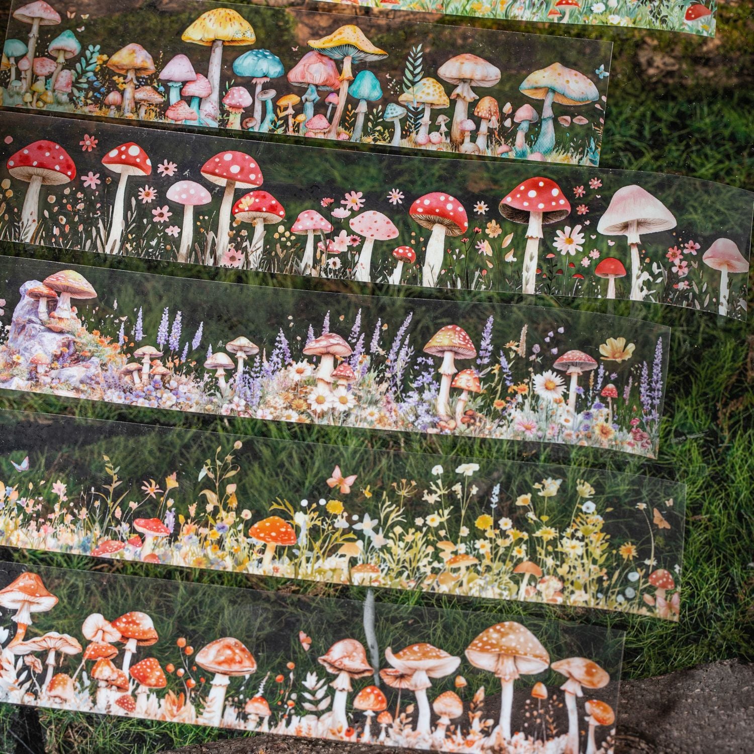 The rainy season series mushroom landscaping PET tape 6 types 4 cm / 2 m