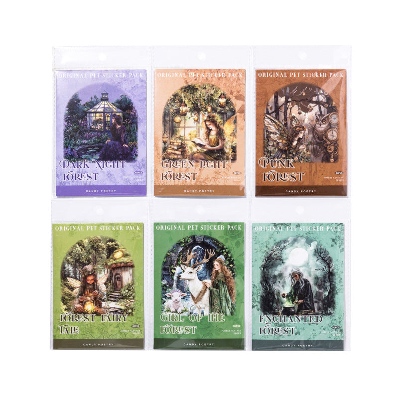 Sugar Poetry PET Sticker Pack – Forest Fantasy Series, 40 Pcs - ViktaShop