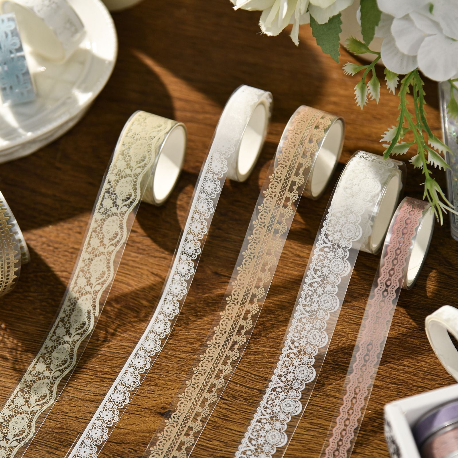 Floating Light Lace Series – Retro Style PET Tape Set, 6 Options - ViktaShop