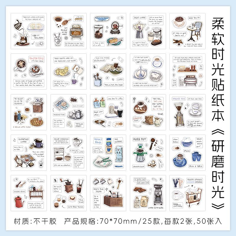 Mini Cut Film Sticker Book – Soft Time Series, 4 Options - ViktaShop