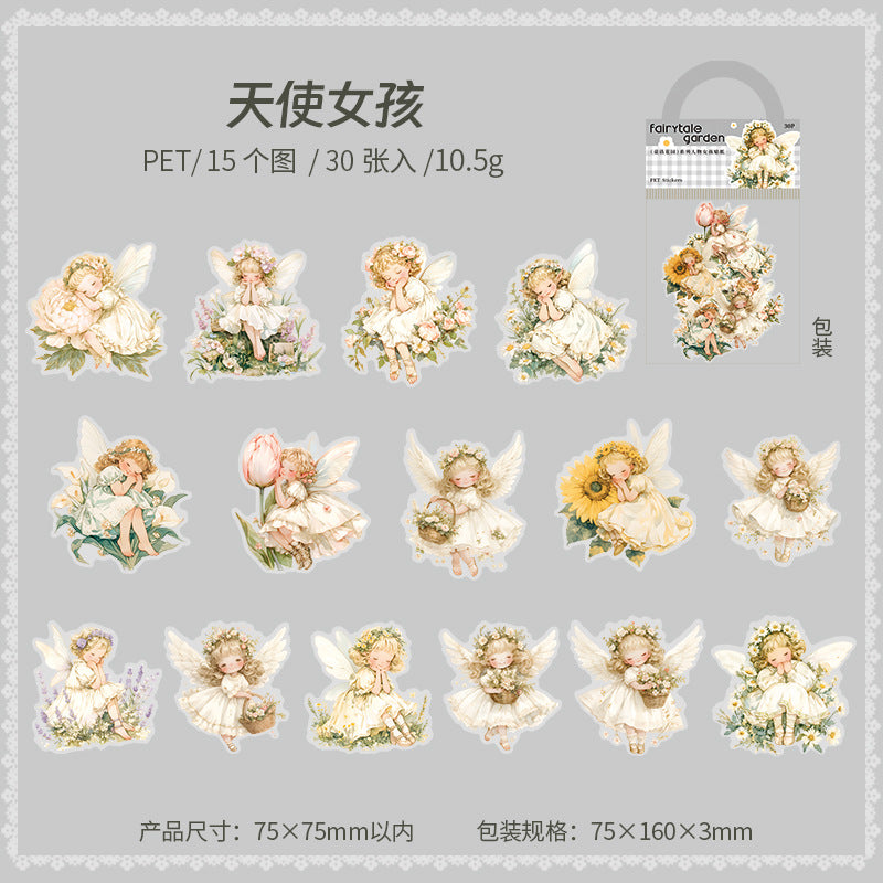 Fairy Garden Series, Cute Characters Sticker Pack, 6 Options