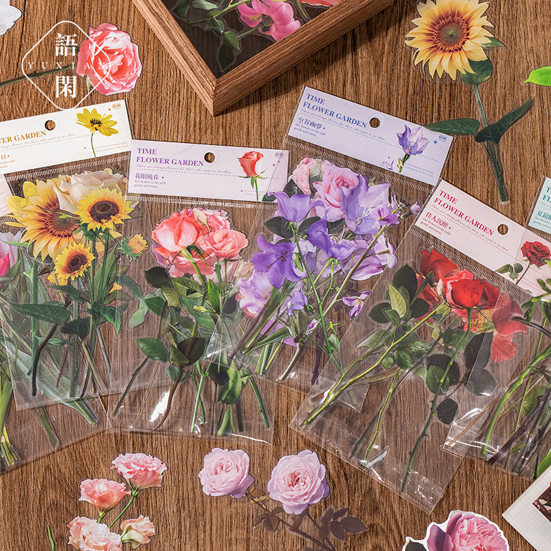 PET flower sticker package 10 psc