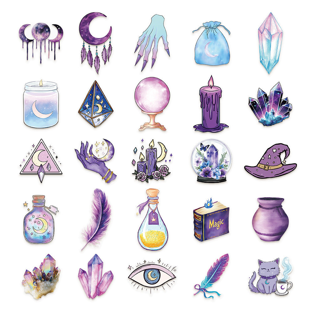 Vintage magic PET stickers 50 psc - Viktashop.com